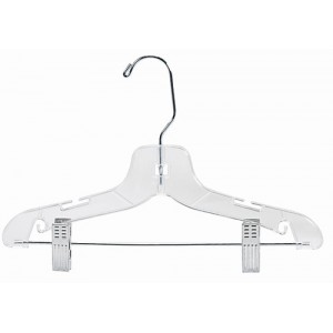 12" Childrens Plastic Suit Hanger w/Clips