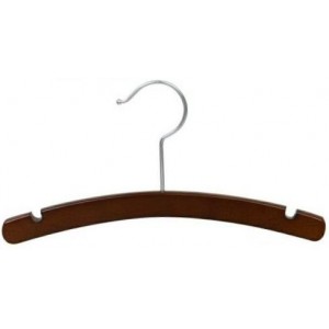 12" Childrens Walnut & Chrome Top Hanger