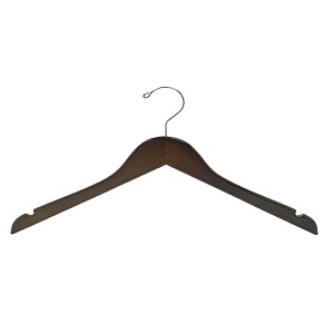 Walnut & Chrome Flat Petite Size Top Hanger