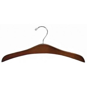 Walnut & Chrome Flat Decorative Hanger